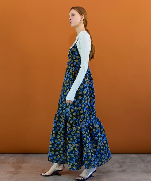 MAISON SPECIAL（メゾンスペシャル）の「Jacquard Camisole One-Piece/ジャガードキャミワンピース（ワンピース・レディース・ピンク/ブルー/ブラック・38/36）」の5枚目の写真