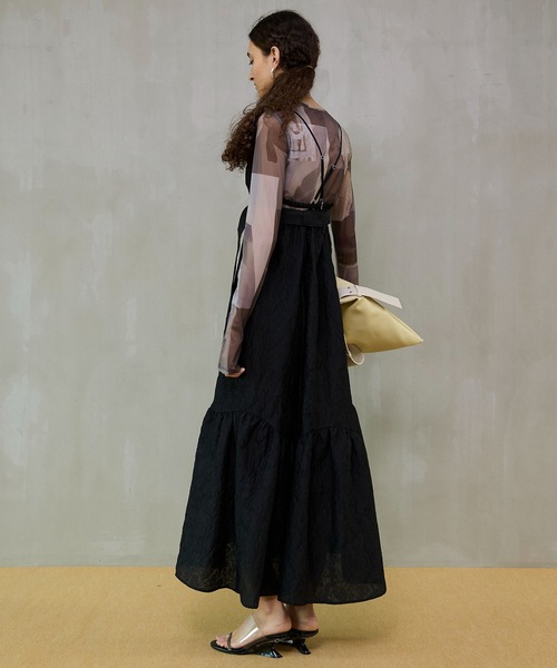 MAISON SPECIAL（メゾンスペシャル）の「Jacquard Camisole One-Piece/ジャガードキャミワンピース（ワンピース・レディース・ピンク/ブルー/ブラック・38/36）」の7枚目の写真