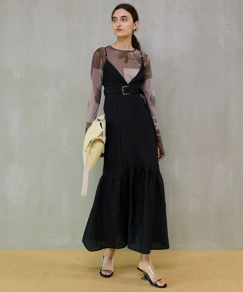 MAISON SPECIAL（メゾンスペシャル）の「Jacquard Camisole One-Piece/ジャガードキャミワンピース（ワンピース・レディース・ピンク/ブルー/ブラック・38/36）」の8枚目の写真