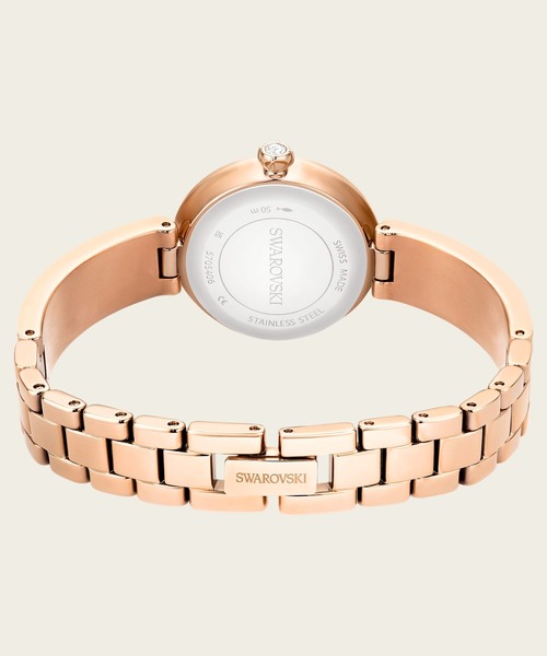 SWAROVSKI(スワロフスキー)の「【公式】【スワロフスキー】Matrix pearl bangle バングルウォッチ, スイス製, クリスタルを使ったブレスレット, ローズゴールドトーン仕上げ(アナログ腕時計・レディース・ホワイト・ONE SIZE)」の4枚目の写真