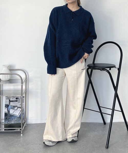 AS KNOW AS plus（アズノゥアズプラス）の「♪衿付きポロニットプルオーバー【UNISEX ITEM】（ニット/セーター・レディース・グレー/ブラウン/ブルーグリーン・FREE）」の21枚目の写真