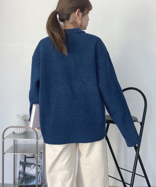 AS KNOW AS plus（アズノゥアズプラス）の「♪衿付きポロニットプルオーバー【UNISEX ITEM】（ニット/セーター・レディース・グレー/ブラウン/ブルーグリーン・FREE）」の20枚目の写真