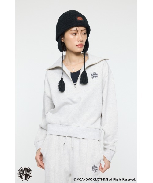 MOUSSY（マウジー）の「MOANDMO ZIP UP スウェット（スウェット・レディース・ネイビー/杢グレー・FREE）」の2枚目の写真
