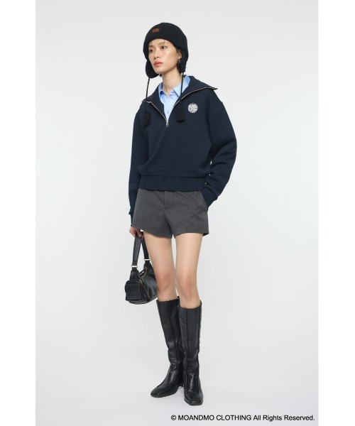 MOUSSY（マウジー）の「MOANDMO ZIP UP スウェット（スウェット・レディース・ネイビー/杢グレー・FREE）」の8枚目の写真