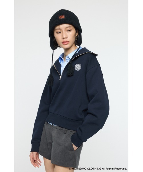 MOUSSY（マウジー）の「MOANDMO ZIP UP スウェット（スウェット・レディース・ネイビー/杢グレー・FREE）」の9枚目の写真