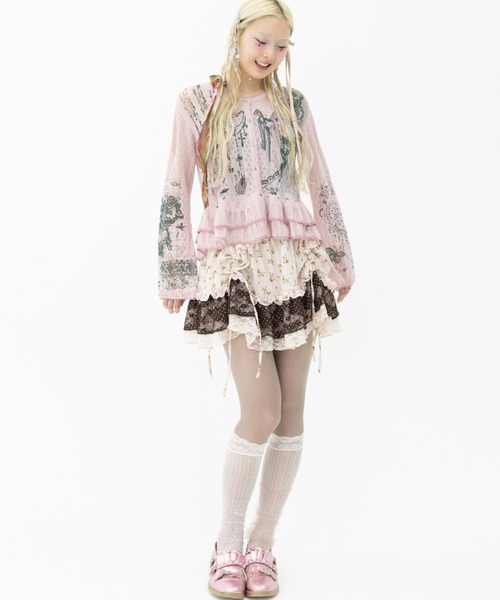 rurumu:（ルルムウ）の「rurumu:/ルルムウ/private collage printed frill cardigan (M（カーディガン/ボレロ・レディース・グレー/ブラック/ライトブルー/ピンク・F）」の13枚目の写真