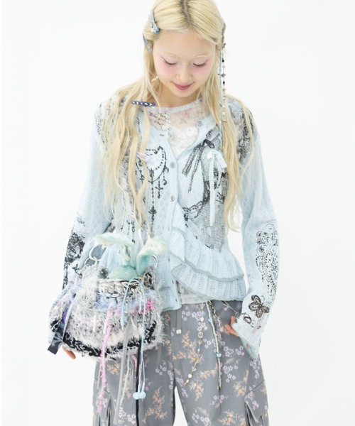 rurumu:（ルルムウ）の「rurumu:/ルルムウ/private collage printed frill cardigan (M（カーディガン/ボレロ・レディース・グレー/ブラック/ライトブルー/ピンク・F）」の14枚目の写真