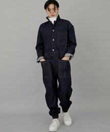 SAINTCREW（セントクルー）の「Overround Tapered Cargo Jogger Jumpsuit OT-502CJ Indigo Denim BRS（つなぎ/オールインワン・メンズ）」