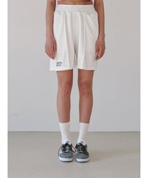 Logo Embroidery Pintuck Terry Banding Short pants Off White