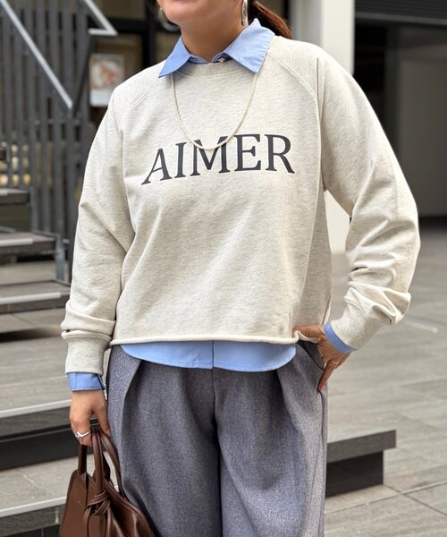 Chez toi（シェトワ）の「ロゴスウェット（Tシャツ/カットソー・レディース・ミント/ホワイト系その他/ネイビー・FREE）」の5枚目の写真