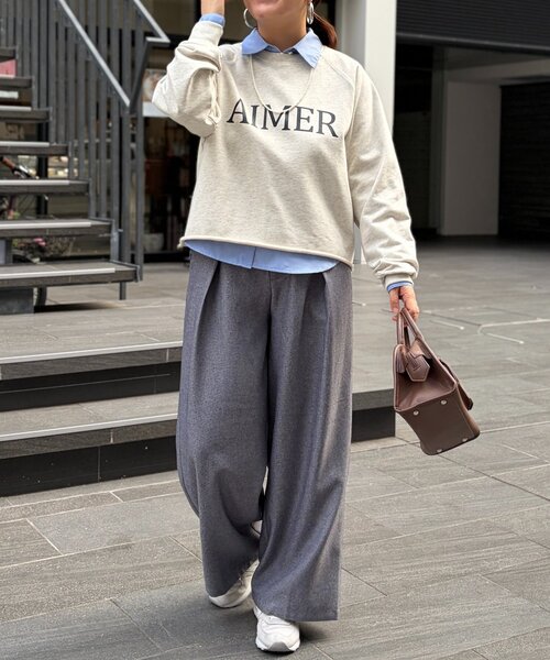 Chez toi（シェトワ）の「ロゴスウェット（Tシャツ/カットソー・レディース・ミント/ホワイト系その他/ネイビー・FREE）」の6枚目の写真