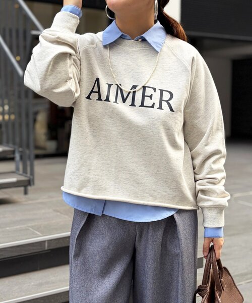 Chez toi（シェトワ）の「ロゴスウェット（Tシャツ/カットソー・レディース・ミント/ホワイト系その他/ネイビー・FREE）」の7枚目の写真