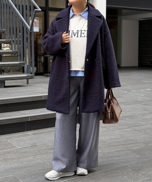 Chez toi（シェトワ）の「ロゴスウェット（Tシャツ/カットソー・レディース・ミント/ホワイト系その他/ネイビー・FREE）」の8枚目の写真