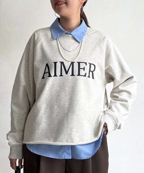 Chez toi（シェトワ）の「ロゴスウェット（Tシャツ/カットソー・レディース・ミント/ホワイト系その他/ネイビー・FREE）」の10枚目の写真