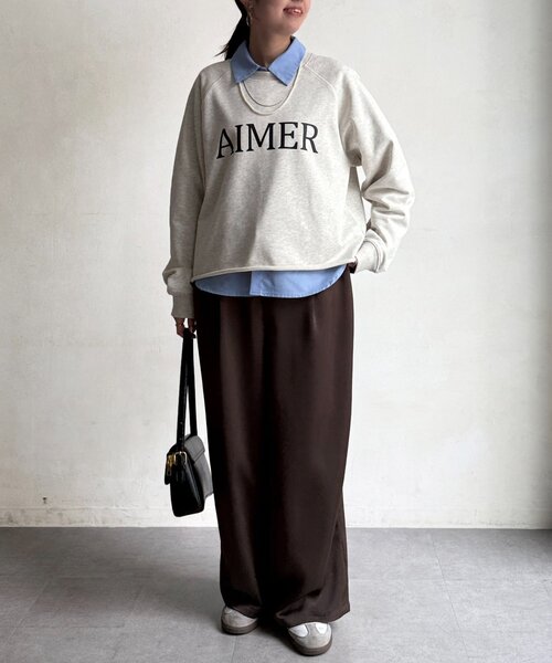 Chez toi（シェトワ）の「ロゴスウェット（Tシャツ/カットソー・レディース・ミント/ホワイト系その他/ネイビー・FREE）」の14枚目の写真