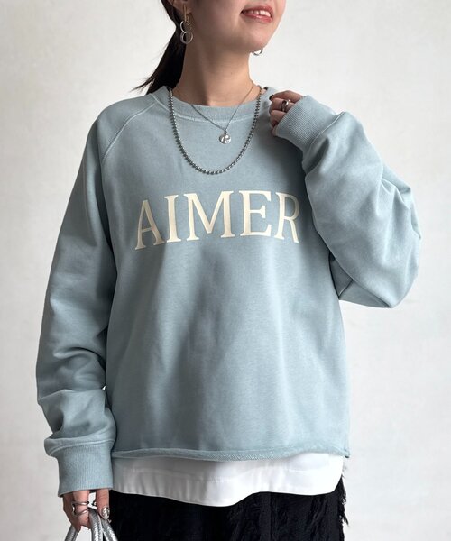 Chez toi（シェトワ）の「ロゴスウェット（Tシャツ/カットソー・レディース・ミント/ホワイト系その他/ネイビー・FREE）」の18枚目の写真