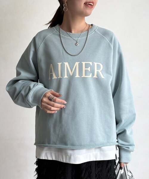 Chez toi（シェトワ）の「ロゴスウェット（Tシャツ/カットソー・レディース・ミント/ホワイト系その他/ネイビー・FREE）」の19枚目の写真