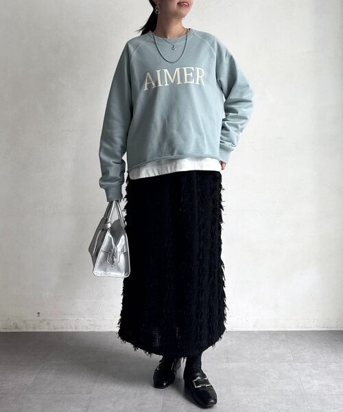 Chez toi（シェトワ）の「ロゴスウェット（Tシャツ/カットソー・レディース・ミント/ホワイト系その他/ネイビー・FREE）」の22枚目の写真