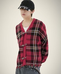 MSG（エムエスジー）の「ファイヤーマンダメージスプリングニットカーディガン（ニット/セーター）」