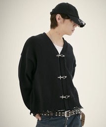 MSG（エムエスジー）の「ファイヤーマンダメージスプリングニットカーディガン（ニット/セーター）」