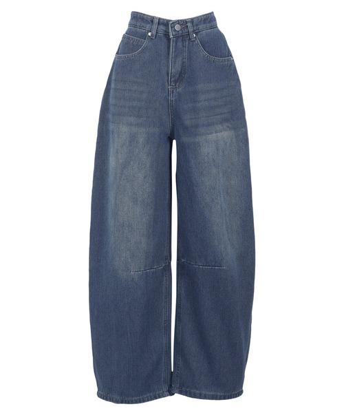 裏起毛 ] 裏ファーバレルレッグデニムパンツ（デニムパンツ）｜KOBE