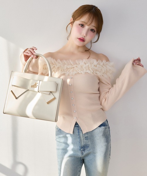 one after another NICE CLAUP(ワンアフターアナザーナイスクラップ)の「【WEB限定】リボントートバッグ(トートバッグ・レディース・ミント/アイボリー/ブラック/ピンクベージュ・FREE)」の18枚目の写真