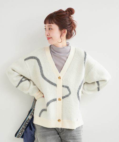 B.C STOCK ハンドニットカーディガン B.C STOCK（ベーセーストック） カーディガン 手洗い可 / スムース