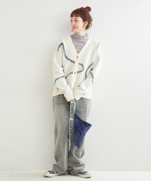 セール】手洗い可 / 柄ニットカーディガン（カーディガン/ボレロ