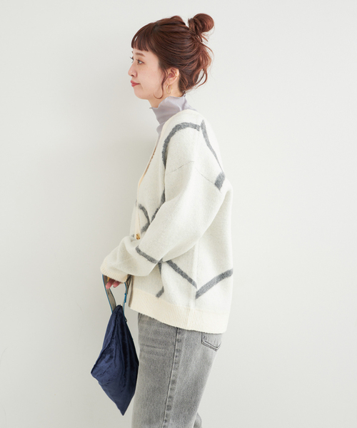 セール】手洗い可 / 柄ニットカーディガン（カーディガン/ボレロ