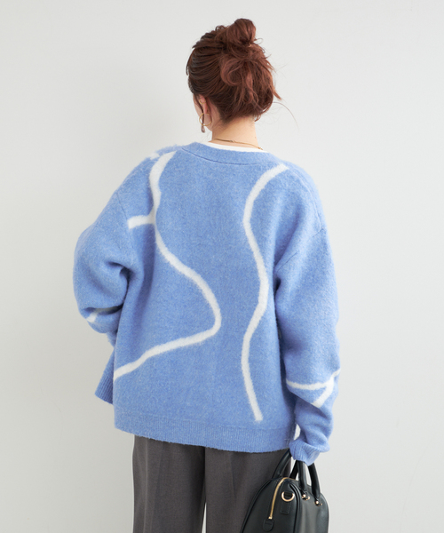 セール】手洗い可 / 柄ニットカーディガン（カーディガン/ボレロ