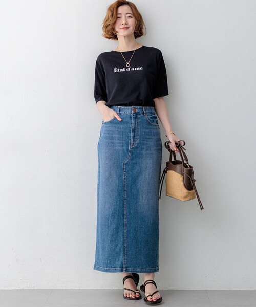 23区（ニジュウサンク）の「23区DENIM Iライン デニムスカート（デニムスカート・レディース・ネイビー系/ダルブルー系/スカイブルー系/ホワイト系・40/36/38）」の8枚目の写真