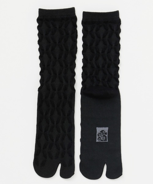 カヤ（カヤ）の「【カヤ】足袋型くつ下23～25cm フロート編み七宝（ソックス/靴下・レディース・ブラック/ブルー・FREE）」の2枚目の写真