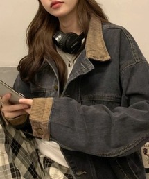 DIAVEL（ディアベル）の「【春夏新作】コーデュロイ切替えデニムジャケット（デニムジャケット）」