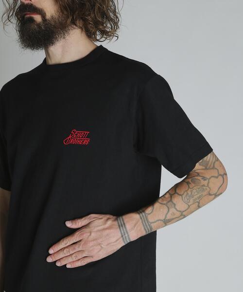 Schott(ショット)の「Schott/ショット/HEART LOGO Schott BROS. EMB. T-SHIRT/ハートロゴ ショットブロス 刺繍Tシャツ(Tシャツ/カットソー・メンズ・ネイビー/ブラック/ホワイト・M/2XL/XL/L)」の8枚目の写真