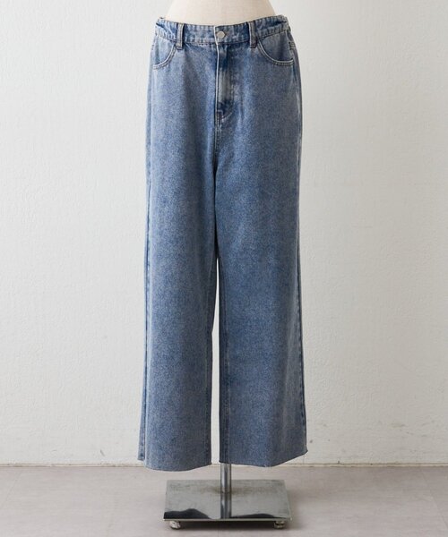 Remind me and forever(リマインドミーアンドフォーエバー)の「【2026SS】【ウエスト調節&セルフカット可能】デニムリメイクライクワイドパン(デニムパンツ・レディース・スミクロ/ワンウォッシュ・FREE)」の18枚目の写真