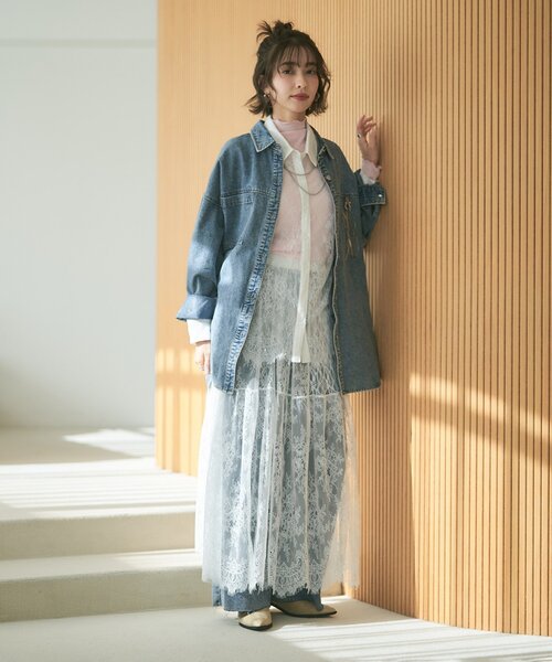 Remind me and forever(リマインドミーアンドフォーエバー)の「【2026SS】【ウエスト調節&セルフカット可能】デニムリメイクライクワイドパン(デニムパンツ・レディース・スミクロ/ワンウォッシュ・FREE)」の10枚目の写真