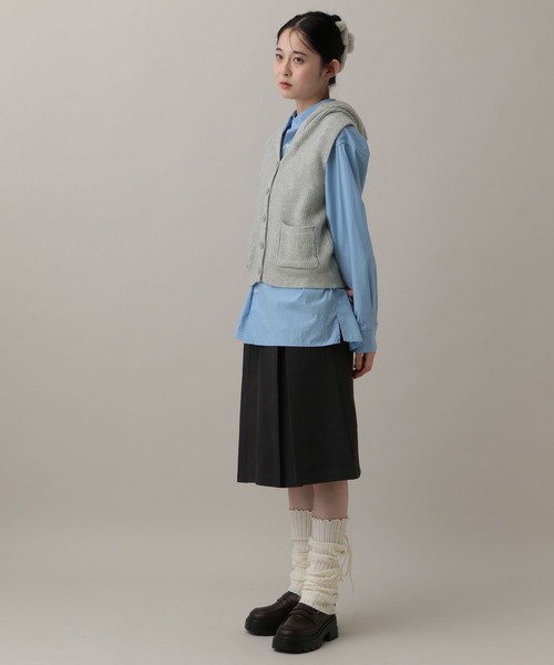 3.3 Field Trip （3.3フィールドトリップ）の「3.3 Field Trip／ボタンフード付きベスト（ベスト・レディース・ブラック/アイボリー/グレー・FREE）」の8枚目の写真