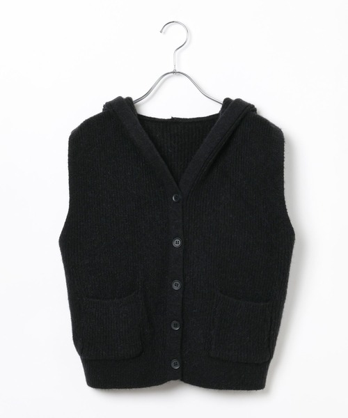 3.3 Field Trip （3.3フィールドトリップ）の「3.3 Field Trip／ボタンフード付きベスト（ベスト・レディース・ブラック/アイボリー/グレー・FREE）」の12枚目の写真