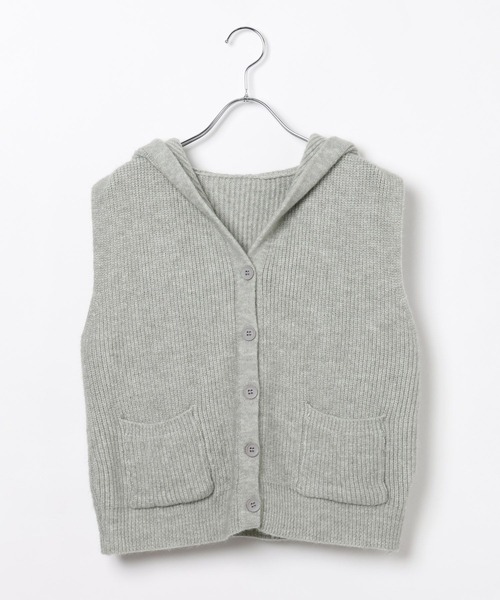 3.3 Field Trip （3.3フィールドトリップ）の「3.3 Field Trip／ボタンフード付きベスト（ベスト・レディース・ブラック/アイボリー/グレー・FREE）」の13枚目の写真