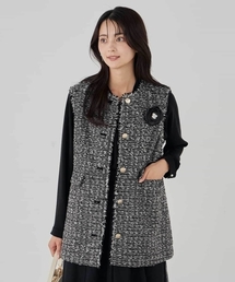 a.v.v（アーヴェヴェ）の「ミックスツイードペプラムジレ（その他アウター）」