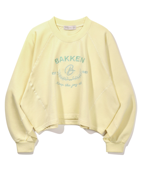 BAKKEN(バッケン)の「シグネチャーロゴセミクロップTシャツ BK4998_イエロー(スウェット・レディース・イエロー・FREE)」の2枚目の写真