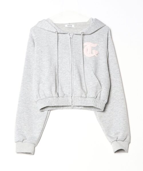 TITTY&CO.(ティティーアンドコー)の「ファーロゴラメスウェットパーカー(パーカー・レディース・ブラック/ピンク/ライトグレー・FREE)」の5枚目の写真