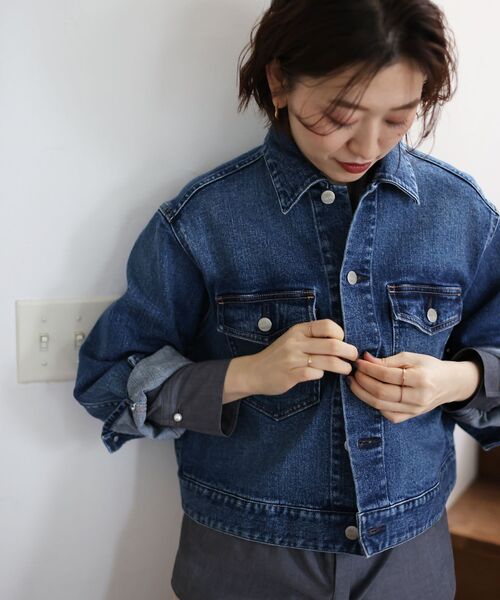 le.coeur blanc（ルクールブラン）の「HealthyDENIMヘルシーデニムDatesBigjacket（デニムジャケット・レディース・ブルー・38）」の5枚目の写真