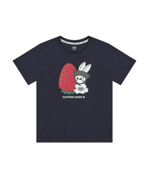 LUVISTRUE(ラヴイズトゥルー)の「SM STRAWBERRY RABBIT TEE(NAVY)(Tシャツ/カットソー・レディース・その他・FREE)」の2枚目の写真