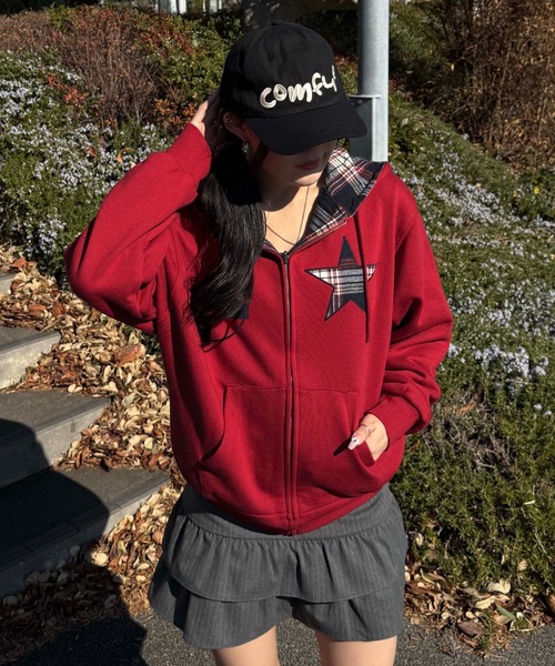 リバーシブルチェックジップパーカー（パーカー）｜sedacle（セダクル