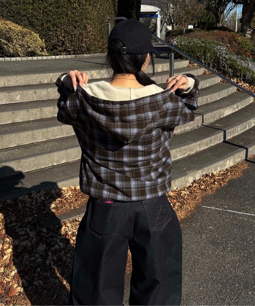 sedacle(セダクル)の「リバーシブルチェックジップパーカー(パーカー・メンズ・グレー/ベージュ/レッド・SMALL/MEDIUM/LARGE)」の22枚目の写真