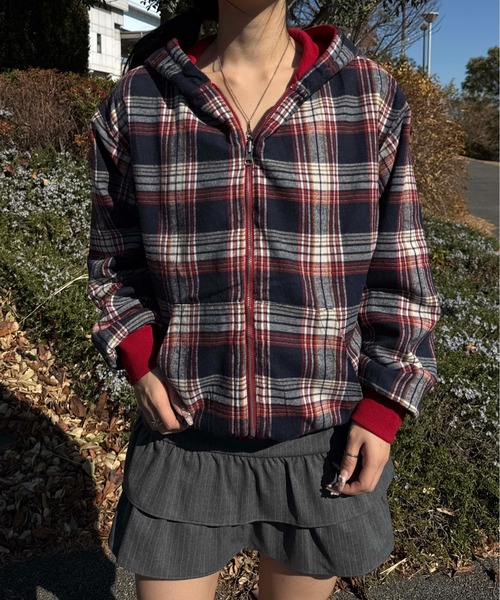 Ida sply zip up ジップパーカー チェック柄 希少sサイズタグ付き Ida sply zip up ジップパーカー チェック柄 希少 XSサイズ - メルカリ