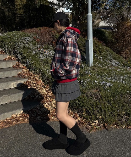 sedacle(セダクル)の「リバーシブルチェックジップパーカー(パーカー・メンズ・グレー/ベージュ/レッド・SMALL/MEDIUM/LARGE)」の12枚目の写真
