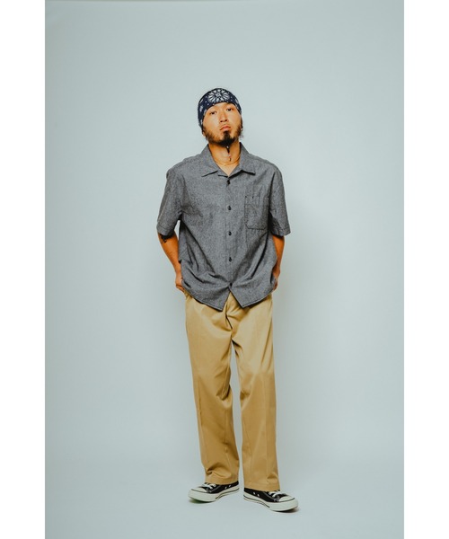 BIG MIKE(ビッグマイク)の「BIG MIKE ビッグマイク / 26春夏新作 セットアップ対応 シャンブレー オープンカラー 半袖 シャツ //// 102625400(シャツ/ブラウス・メンズ・ブラック/ナチュラル/ダークインディゴブルー・MEDIUM/LARGE/X-LARGE)」の7枚目の写真