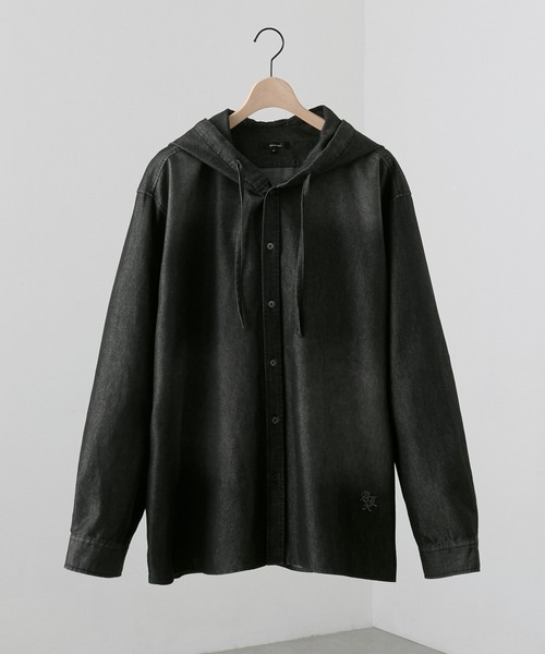 Alfred Alex(アルフレッドアレックス)の「【Alfred Alex】ヴィンテージライク オーバーサイズ デニム フードシャツ(シャツ/ブラウス・メンズ・ネイビー/ブラック/ブルー/チャコールグレー・L/M/S)」の5枚目の写真